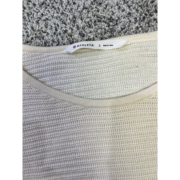 Athleta Cream Knit Long Sleeve Sweater, Sz‎ Small Activewear Athleisure CozyCore - Picture 5 of 11